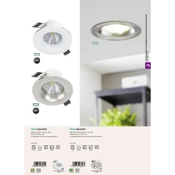 Точечный светильник EGLO Saliceto 98246, матовый никель, изображение 3