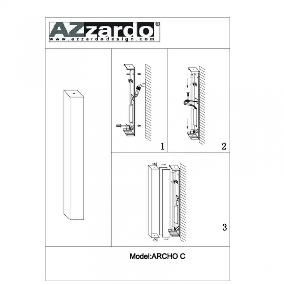 Настінний світильник AZzardo ARCHO C AZ0201, зображення 3