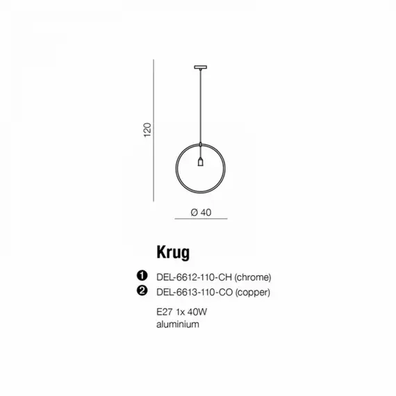Подвесной светильник AZzardo KRUG AZ2112, изображение 4