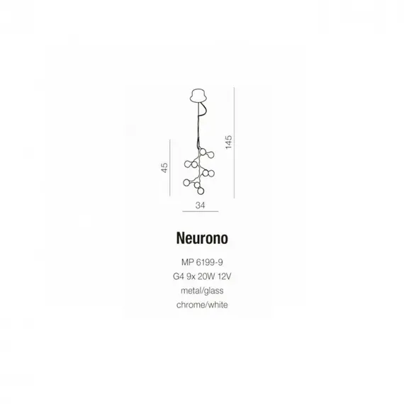 Люстра AZzardo NEURONO AZ0109 (MP6199-9-CH-WH), изображение 4