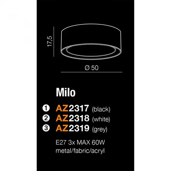 Стельовий світильник Azzardo AZ2317 Milo Black, зображення 3
