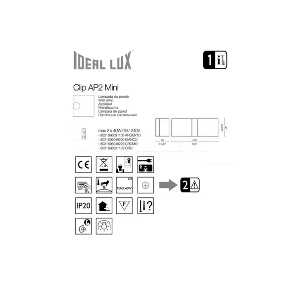 Бра Ideal Lux CLIP 091136, зображення 3
