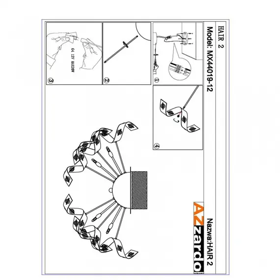 Люстра AZzardo HAIR 2 AZ0171 (MX44019-12-CH), изображение 5