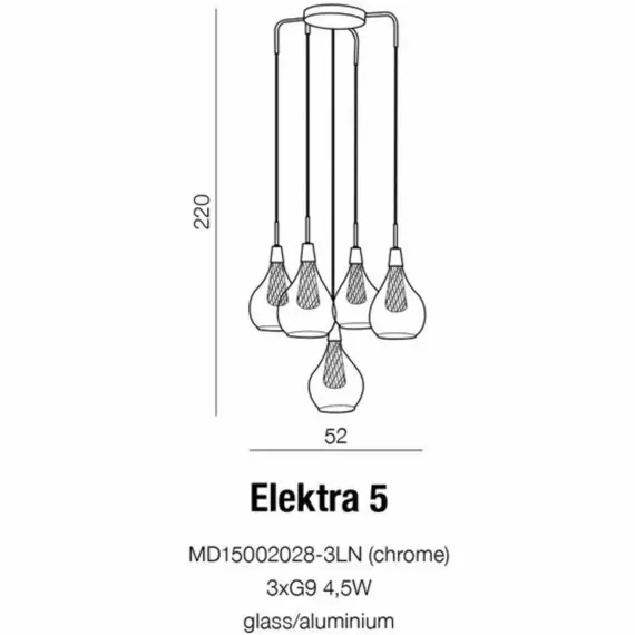 Подвесной светильник AZzardo Elektra 5 AZ1690, изображение 4