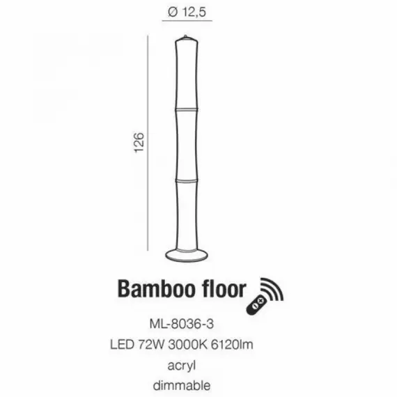Торшер AZzardo BAMBOO AZ1899 (ML80363WH ), зображення 5