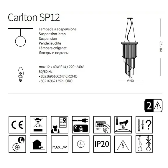 Люстра Ideal Lux Carlton SP12 213521, зображення 2