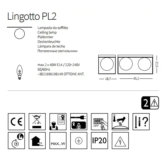 Люстра Ideal Lux Lingotto PL4 198156, изображение 4