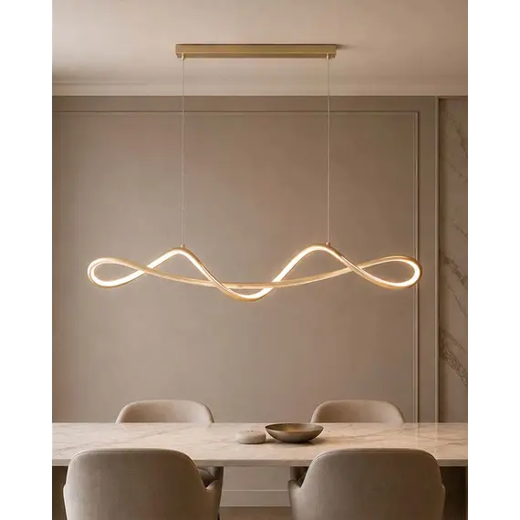 Підвісний світильник, люстра Goldlux 343871 Wave LED 1x32W 3000K 4600Lm IP20 золотий, изображение 3