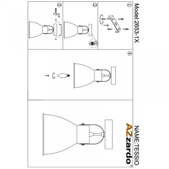 Бра Azzardo AZ1281 Tessio Wall, зображення 4
