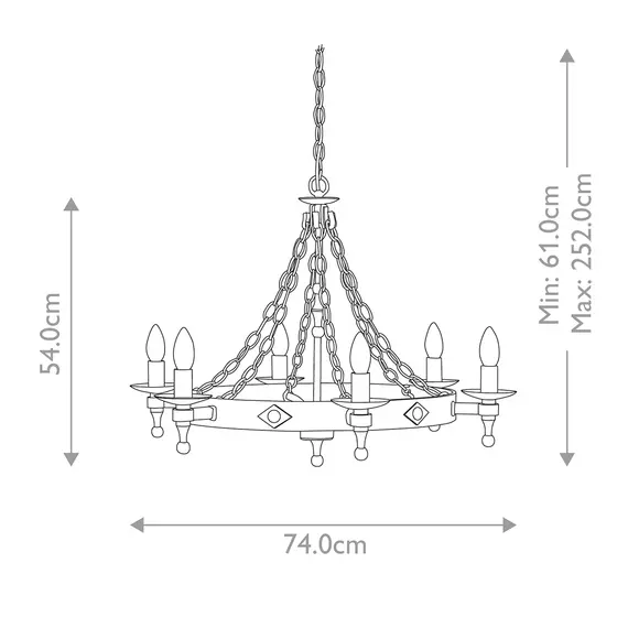 Люстра Elstead WARWICK WR6 GRAPHITE, изображение 6