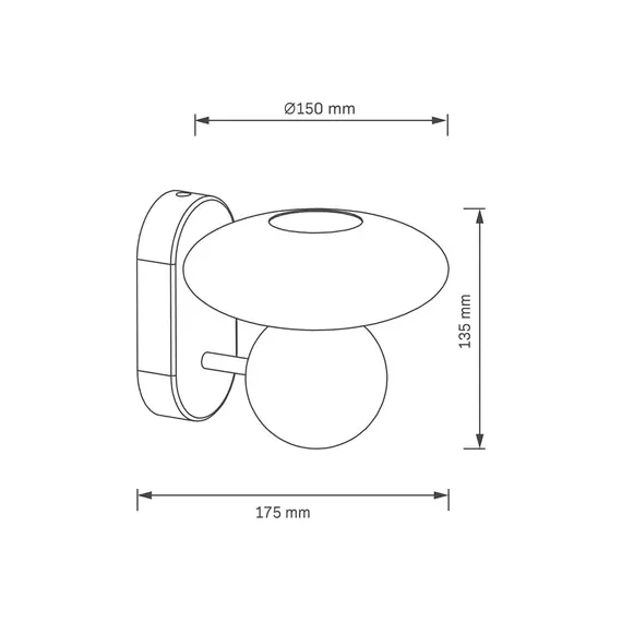 Бра, настінний світильник Goldlux 344588 Marble E27 1x6W IP20 чорний, изображение 5