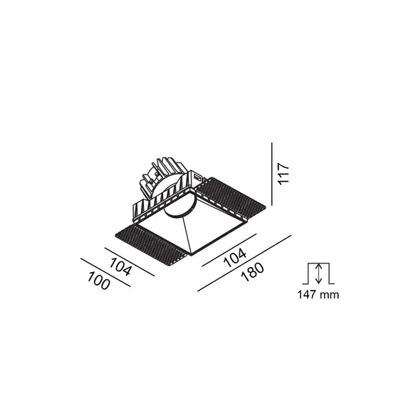 Вбудований світильник LTX INVISIBLE Square Assym 3000К 13W (01.2311.13.830.BK), зображення 2