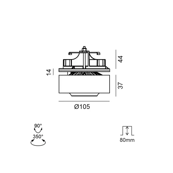 Светильник встраиваемый LTX EYE INC LED 12W, 3000К (01.3500.12.830.WH), изображение 2