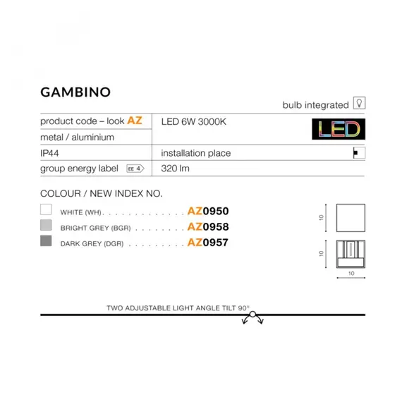 Azzardo GAMBiNO 1 4000K AZ4470, изображение 4
