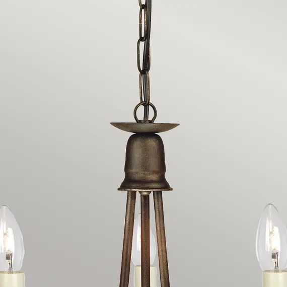 Люстра Elstead Minster MN3 BLK/GOLD, изображение 4