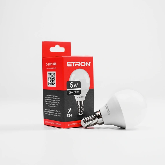 LED лампа ETRON Light 1-ELP-048 G45 6W 4200K 220V E14