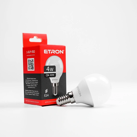 LED лампа ETRON Light 1-ELP-052 G45 4W 4200K 220V E14