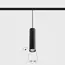 Підвісний світильник IN_LINE TUB M P 200 ZOOM, D52mm, H200mm, CREE LED 13W, 3000K, 615-1040lm, 15°-50°, CRI>90, 48V, 2-х групний, Вкл./Викл., IP20, чорний