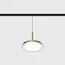 Підвісний світильник IN_LINE DISK, D157mm, H150mm, Bridgelux LED 15W, 3000K, 113°, 715Lm, CRI>90, 48V, 2-х групний, Вкл./Викл., IP20, опаловий, латунь/чорний